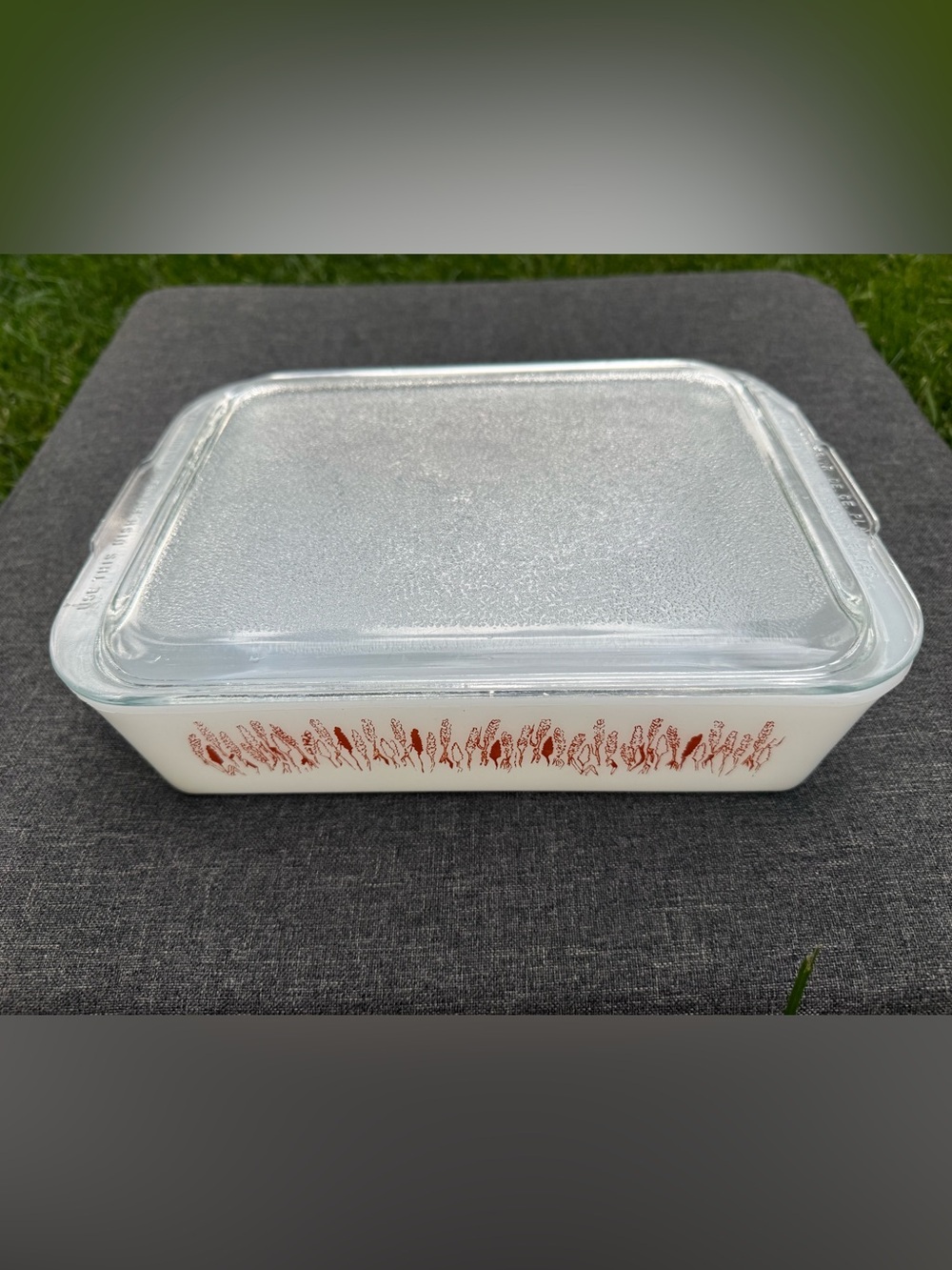 Vintage Milk Glass Casserole Dish with Lid